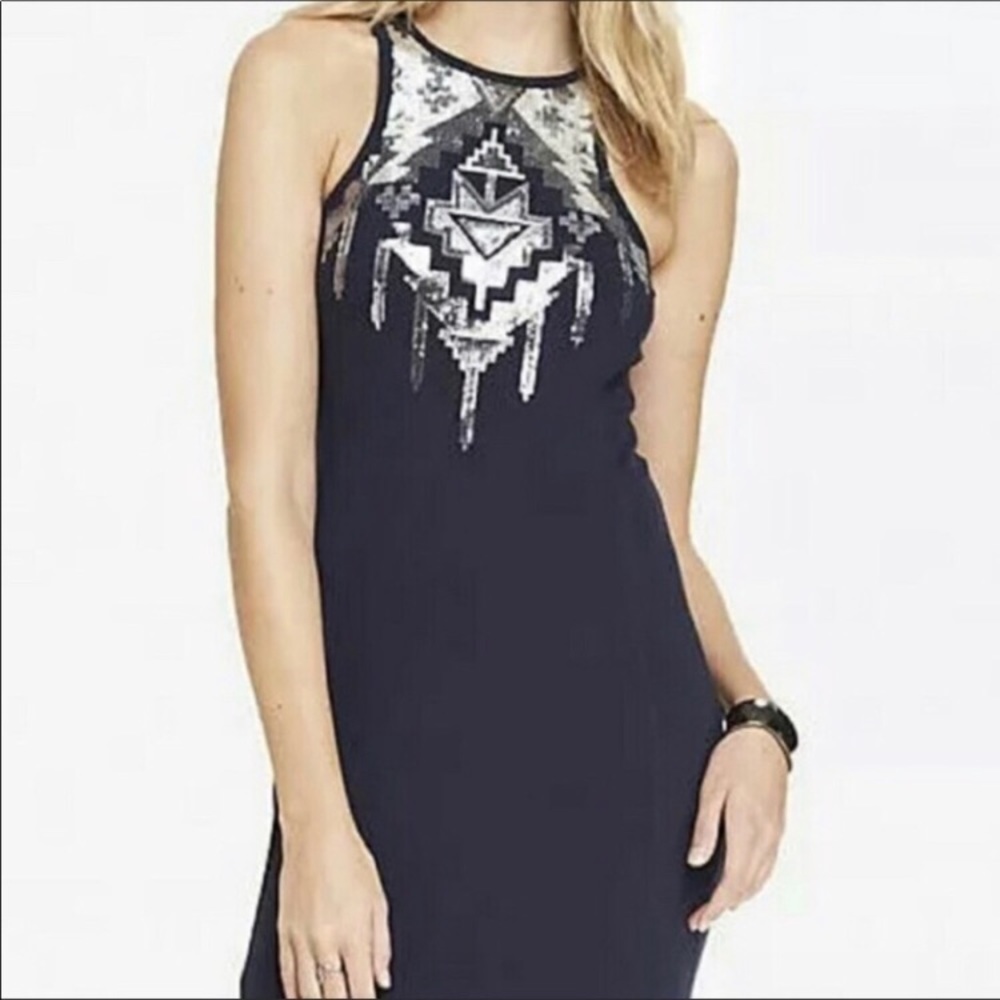 Express Sequin Tribal Racerback LBD